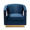 Baxton Studio Neville Modern Luxe and Glam Navy Blue Velvet Fabric Upholstered and Gold Finished Metal Armchair 190-11615-ZORO - alternate 4